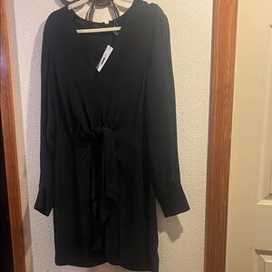 Reiss Black Long Sleeve Sheath Dress